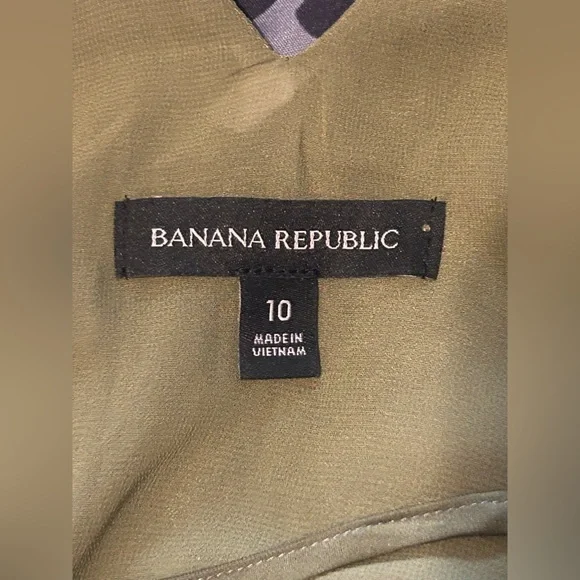 Banana Republic Sz 10 Forest Green Silk Maxi Dress Fairycore Forest Witch Siren - Picture 12 of 12